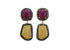 Pave Diamond Medium Ruby and Fancy Saphire Drop Earrings, (DER-105)